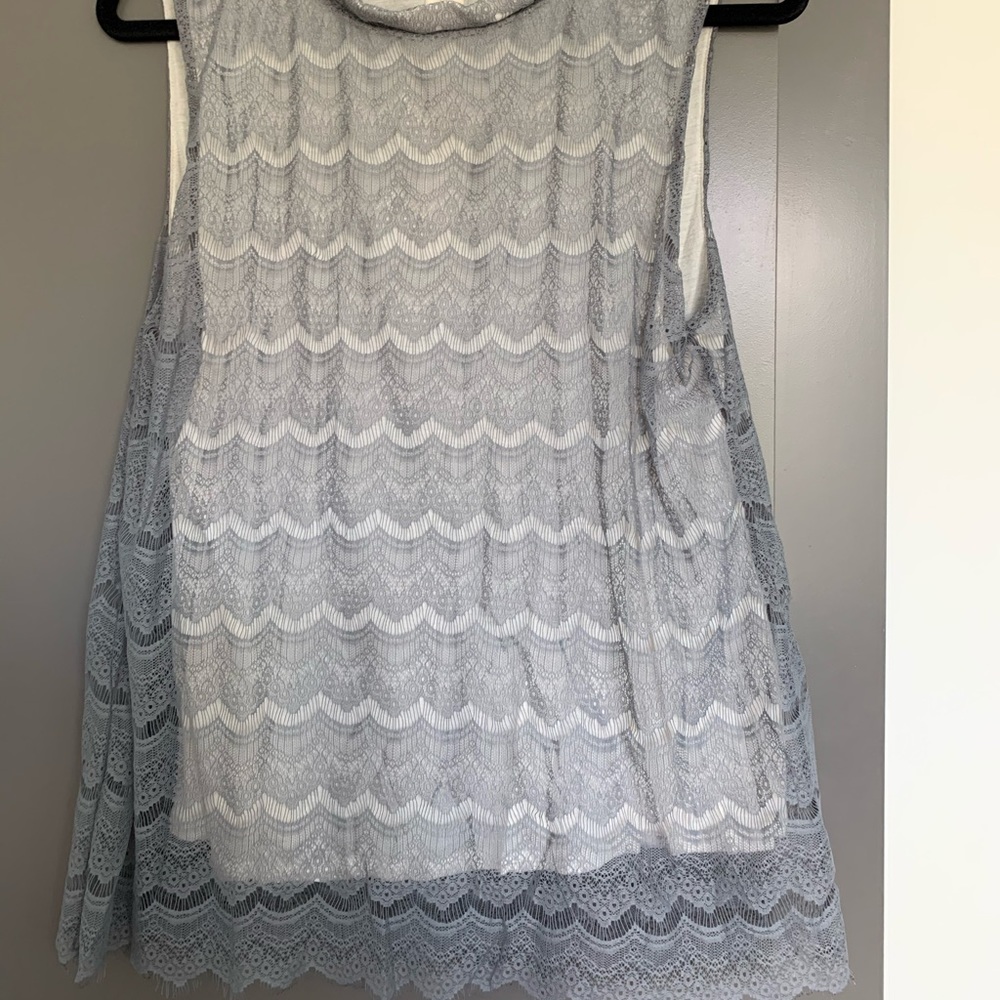 Lace overlay sleeveless top